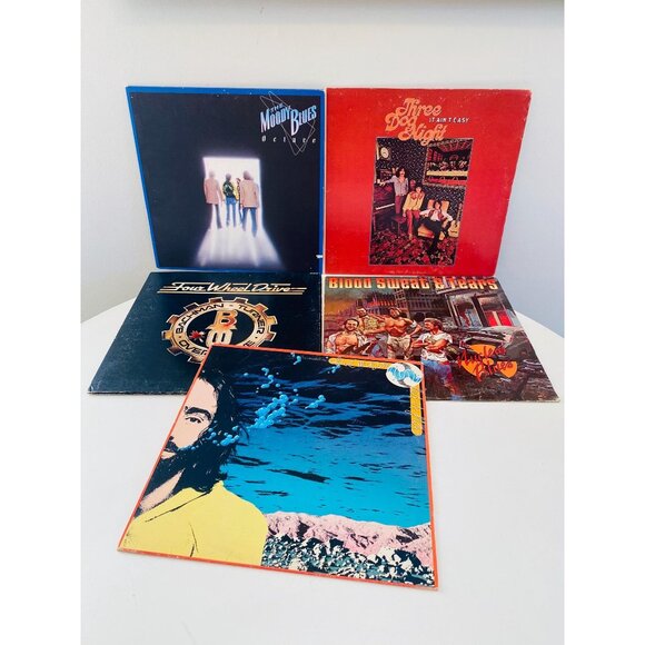 Lot of 5 Rock Record Albums, Moody Blues, Three Dog Night, BTO, Dave Mason - Picture 1 of 8